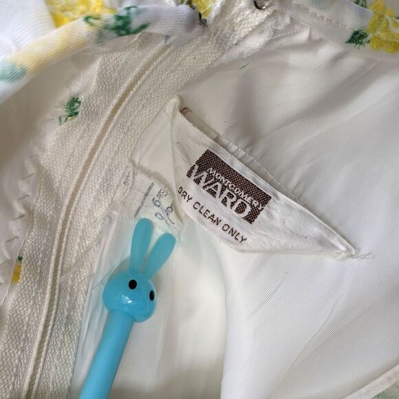 Vintage 70s Montgomery Ward Dress Prairie Gown Floral Velvet Cottage Southern 4 - Picture 9 of 16